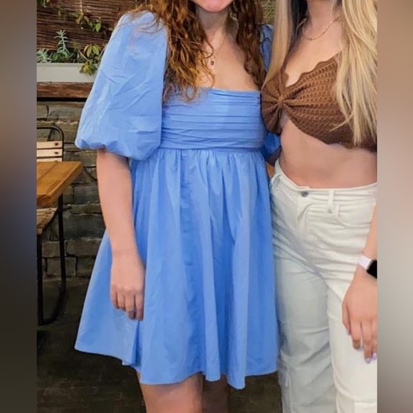 Abercrombie Ruched Puff Sleeve Dress - Picture 2 of 5